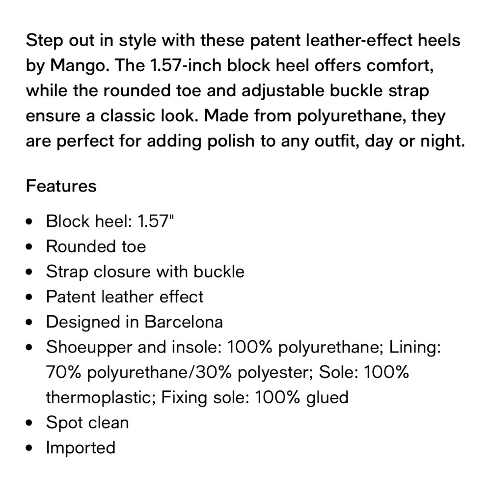 Mango Bright Red Modern Chic Rounded Toe Patent M… - image 4